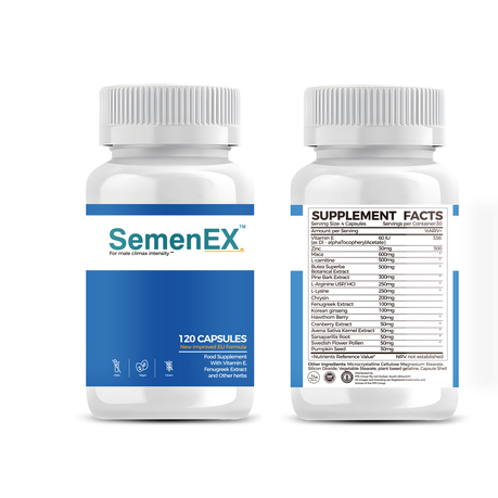SemenEX - Sperm, Fertility and volume Enhancer capsules - 120s