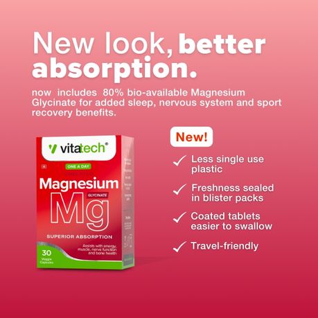 VITATECH Magnesium Glycinate 30 Veggie Capsules