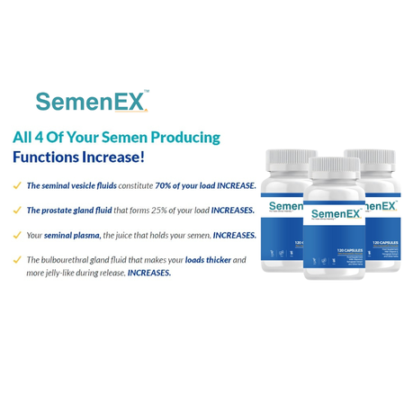SemenEX - Sperm, Fertility and volume Enhancer capsules - 120s